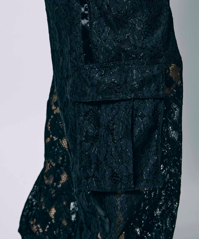 POCKET LACE PANTS /  BLACK