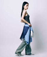 BACK SHEER STRIPE SHIRT / BLUE