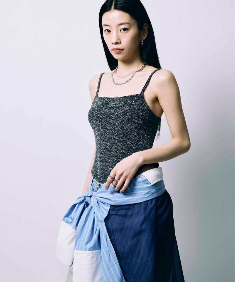 BACK SHEER STRIPE SHIRT / BLUE