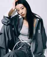 BACK SHEER STRIPE SHIRT / BLUE