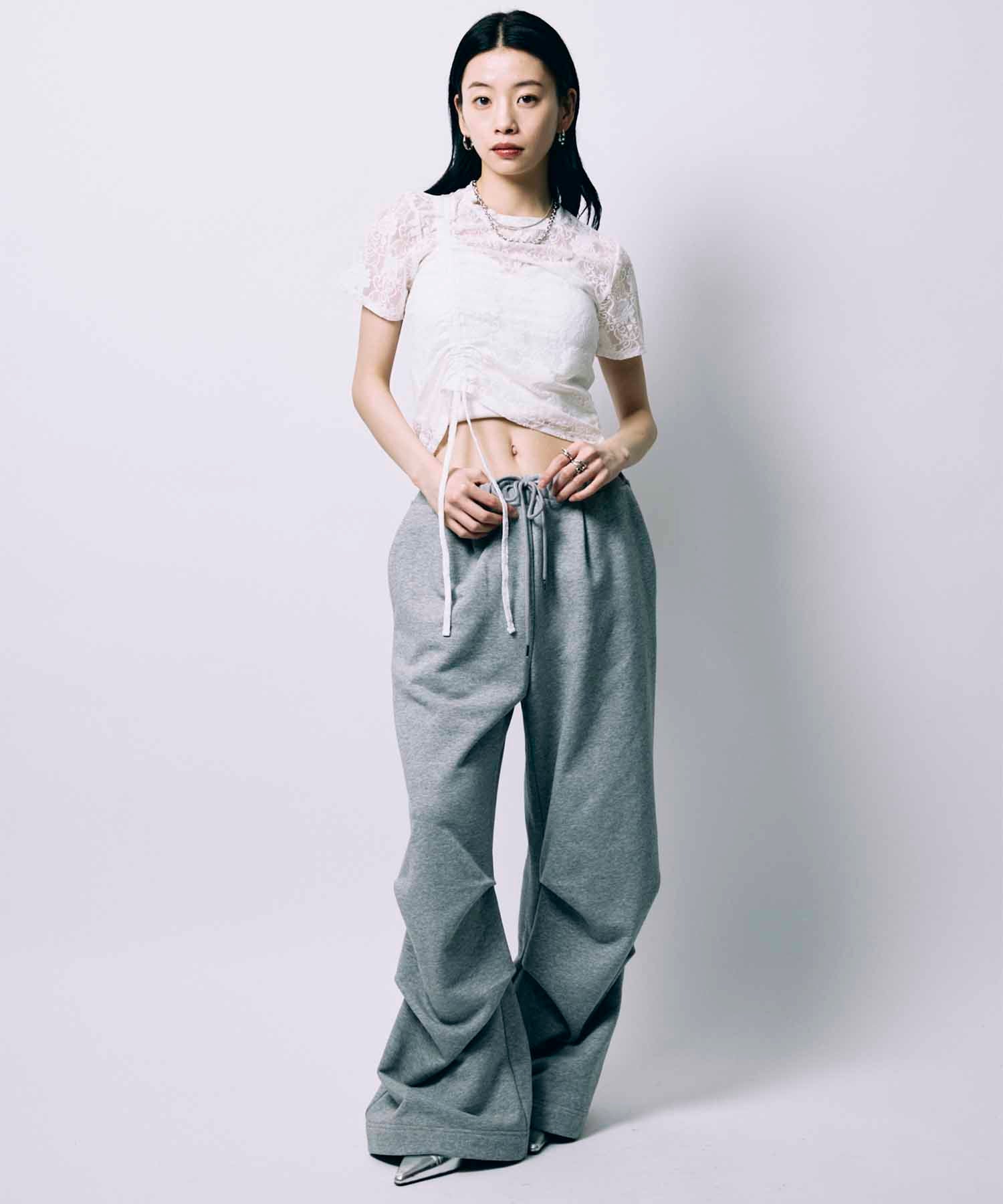 TUCK SWEAT PANTS / GLAY / BLACK – led-tokyo│レッドトーキョー