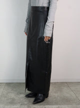 【Heart by led.】LEATHER LONG SKIRT / BLACK