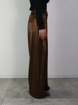 【Heart by led.】SATAIN TUCK PANTS / BROWN