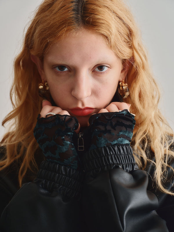 FAKE LEATHER BLOUSON / BLACK