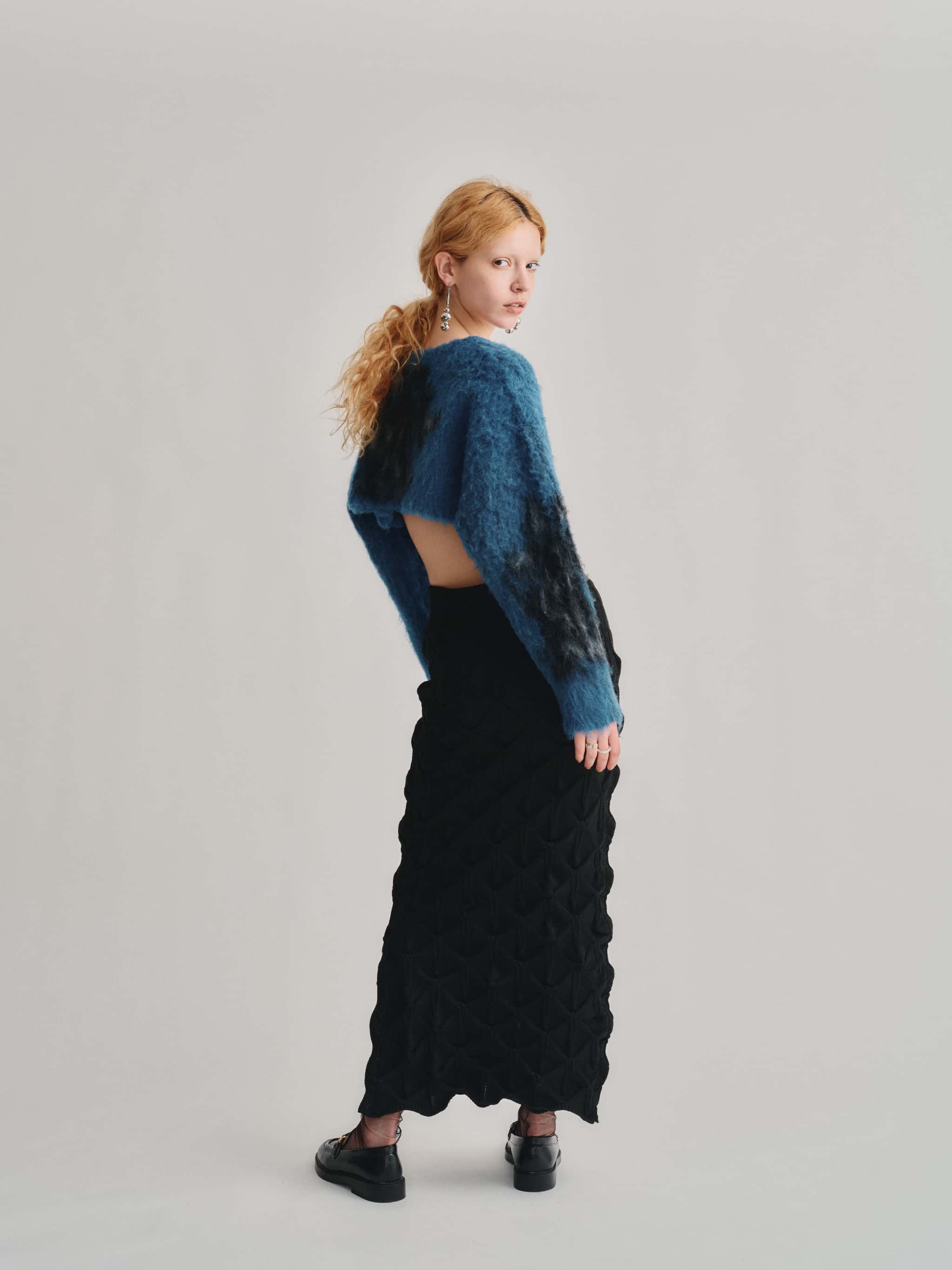 WAVE KNIT LONG SKIRT / BLACK – led-tokyo│レッドトーキョー - 23AW