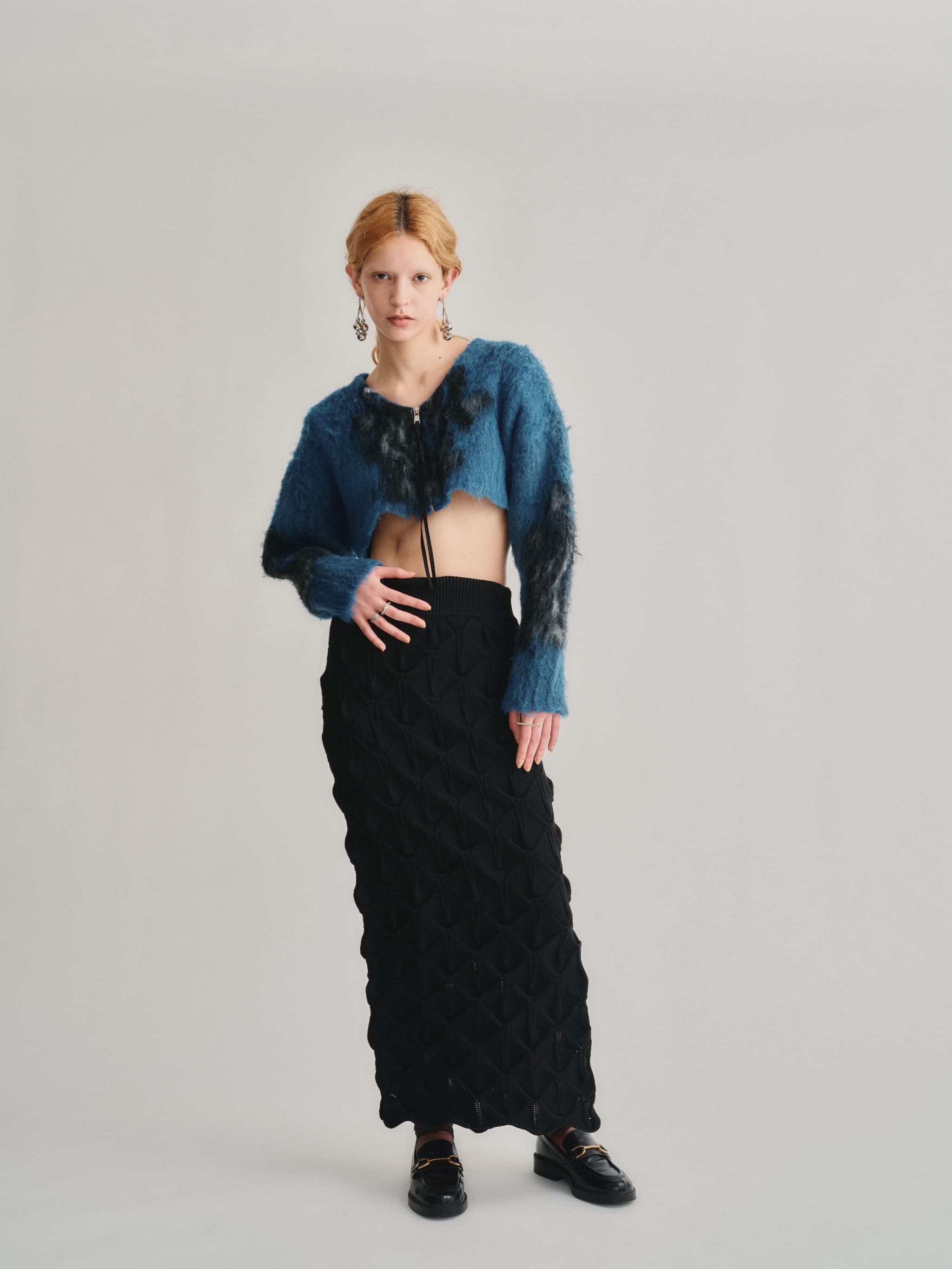 WAVE KNIT LONG SKIRT / BLACK – led-tokyo│レッドトーキョー - 23AW