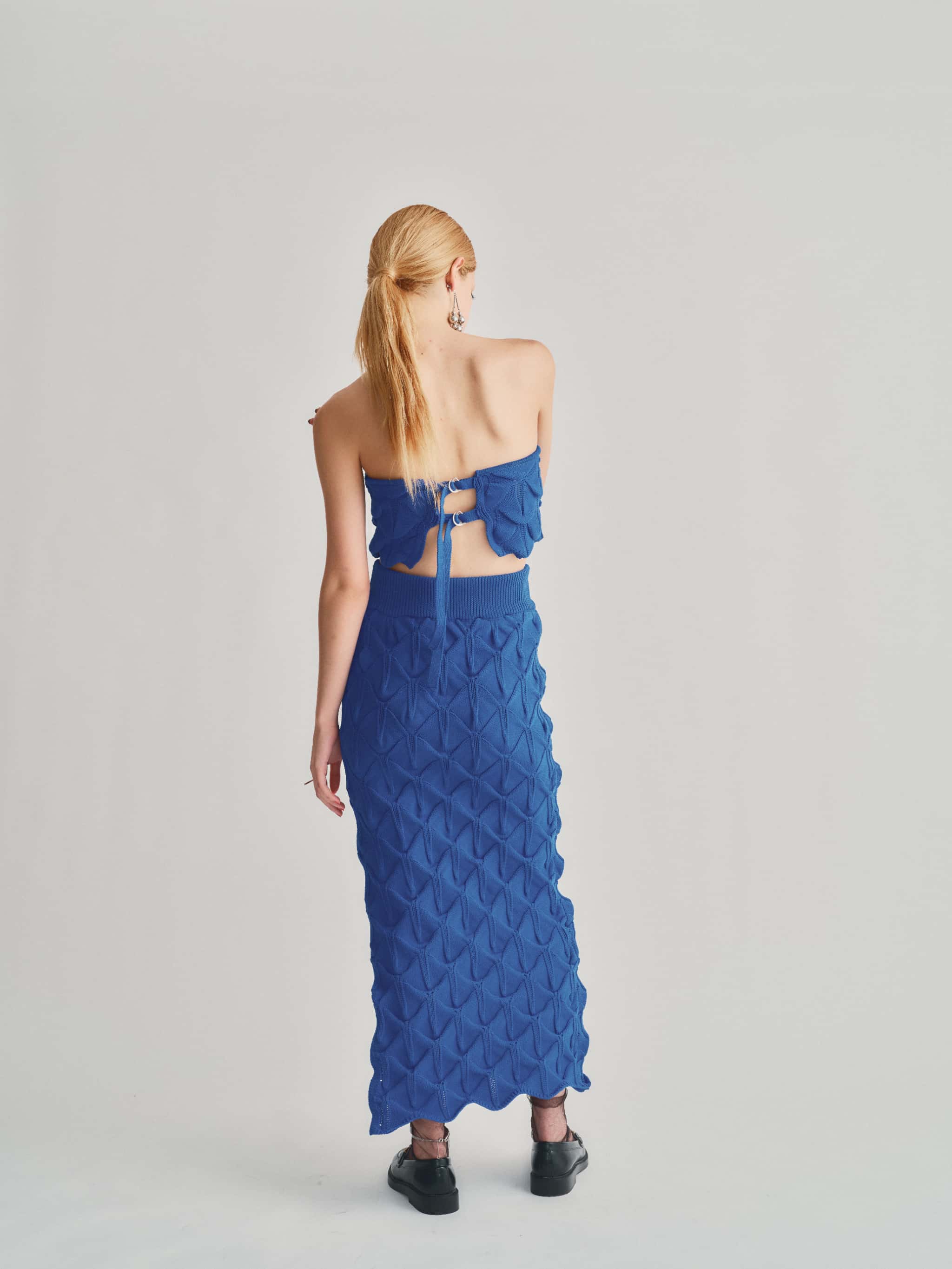 WAVE KNIT LONG SKIRT / BLUE – led-tokyo│レッドトーキョー - 23AW