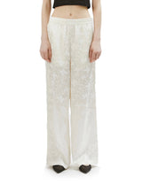 Pattern Satin Trousers＿WHITE