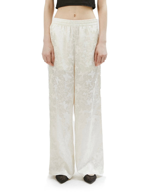 Pattern Satin Trousers＿WHITE