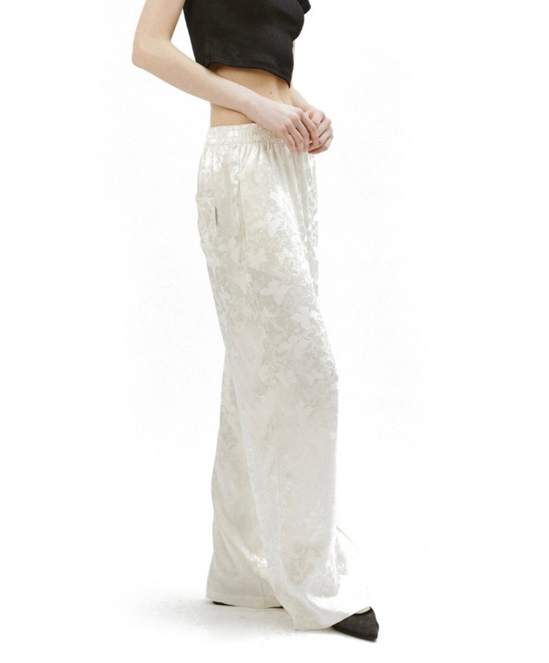 Pattern Satin Trousers＿WHITE