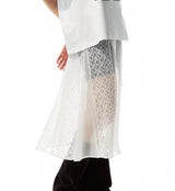 Lace Gored Skirt＿WHITE