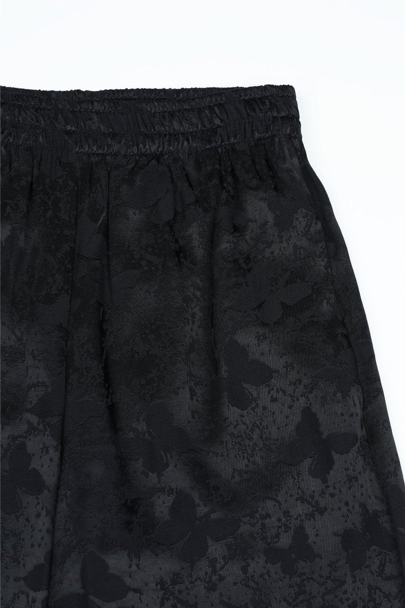 Pattern Satin Trousers＿BLACK