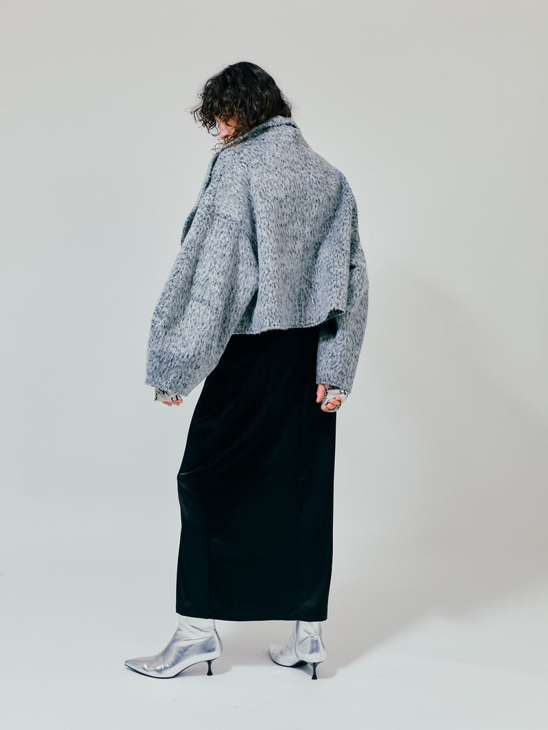 HIGH NECK SHORT SHAGGY COAT