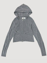 DOUBLE ZIP KNIT HOODIE