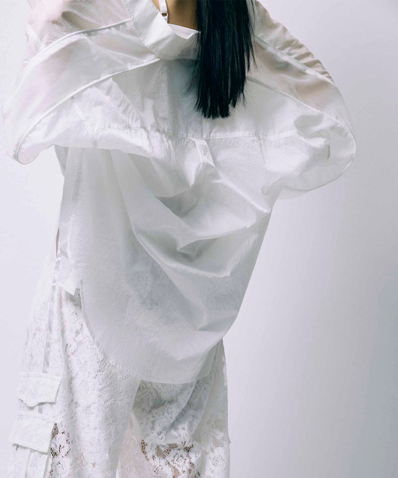 SHEER OVER SIZE SHIRT / WHITE