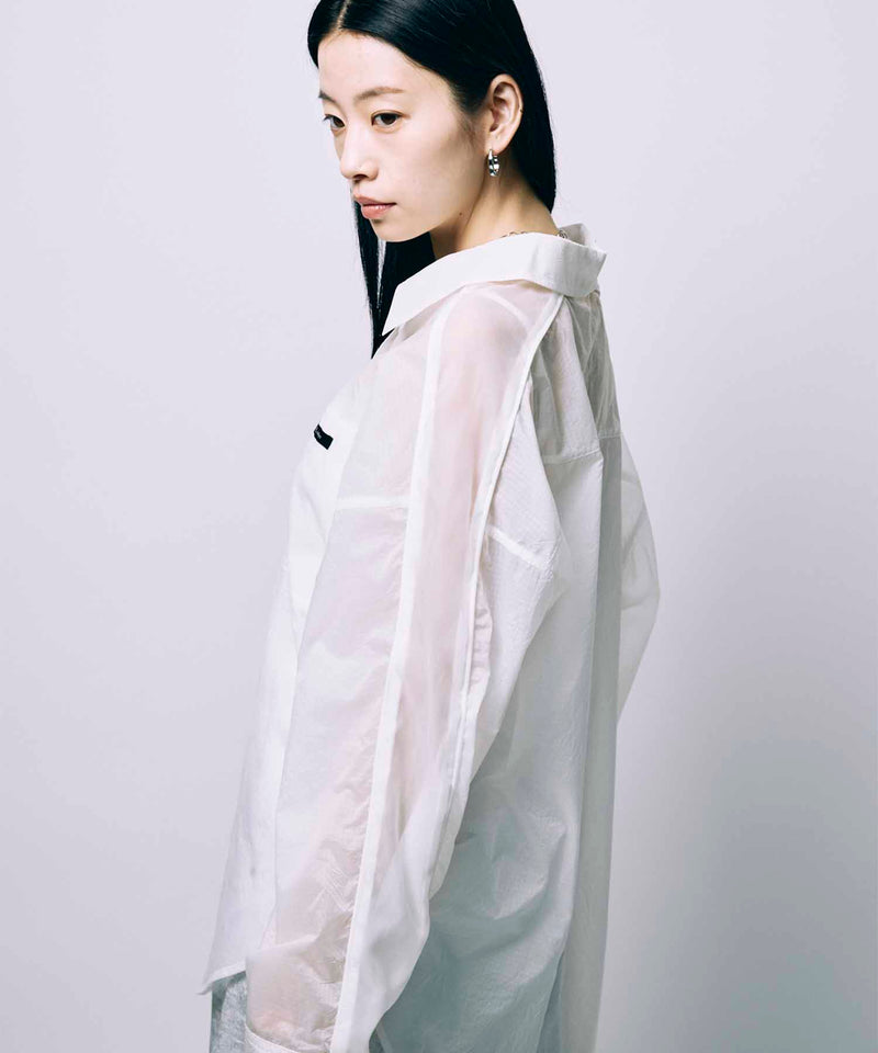 SHEER OVER SIZE SHIRT / WHITE