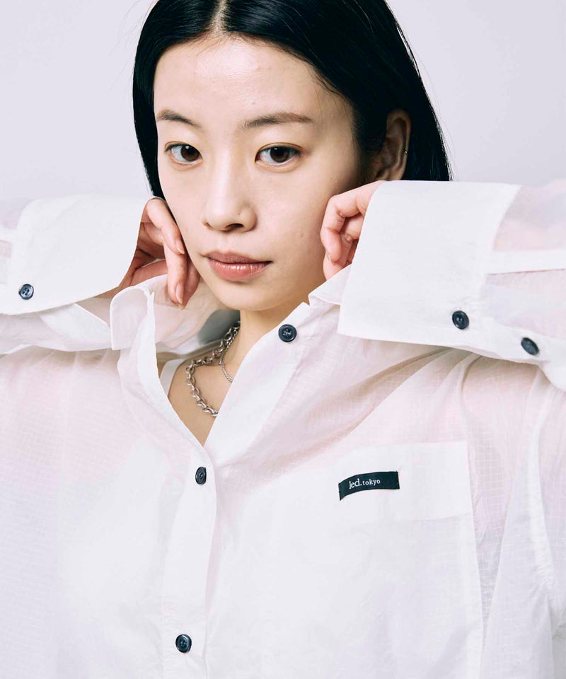 SHEER OVER SIZE SHIRT / WHITE