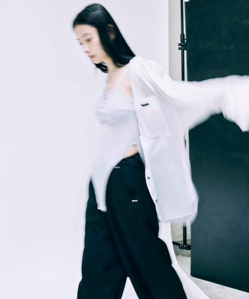 SHEER OVER SIZE SHIRT / WHITE