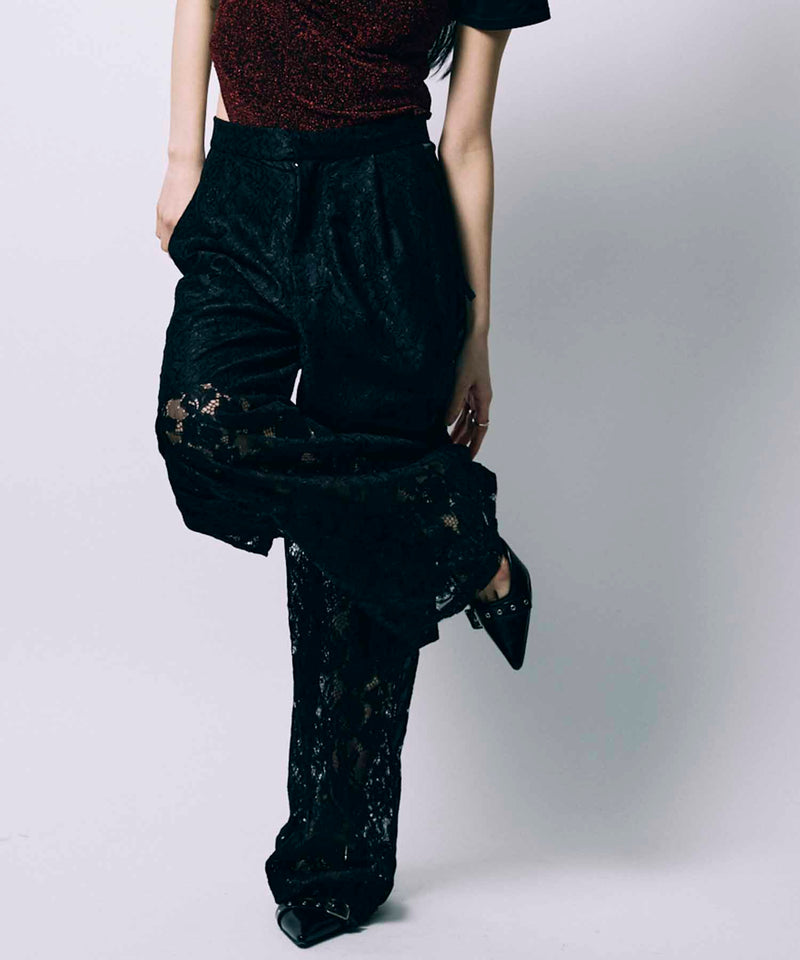 POCKET LACE PANTS /  BLACK