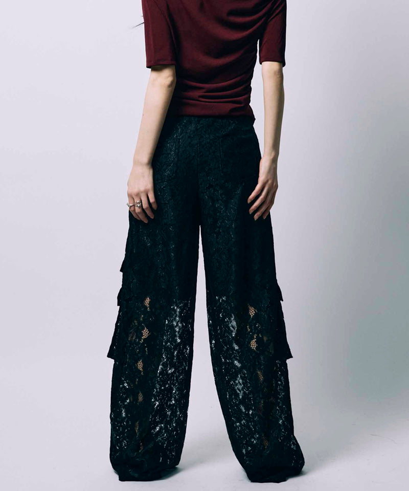 POCKET LACE PANTS /  BLACK
