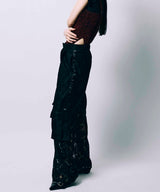 POCKET LACE PANTS /  BLACK