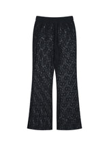 Floral Lace Bootscut pants＿BLACK