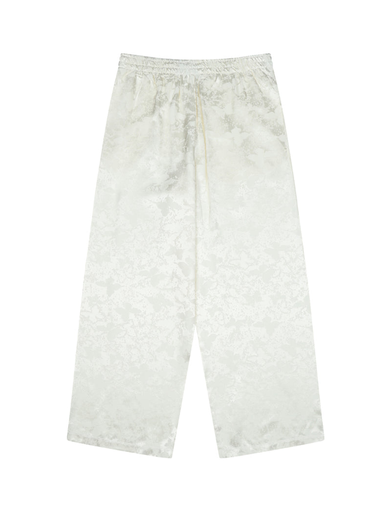 Pattern Satin Trousers＿WHITE