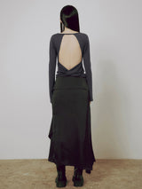 2.Drape Layered Maxi Skirt