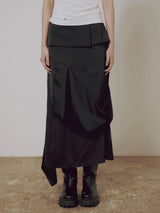 2.Drape Layered Maxi Skirt