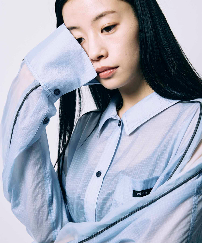 SHEER OVER SIZE SHIRT / WHITE