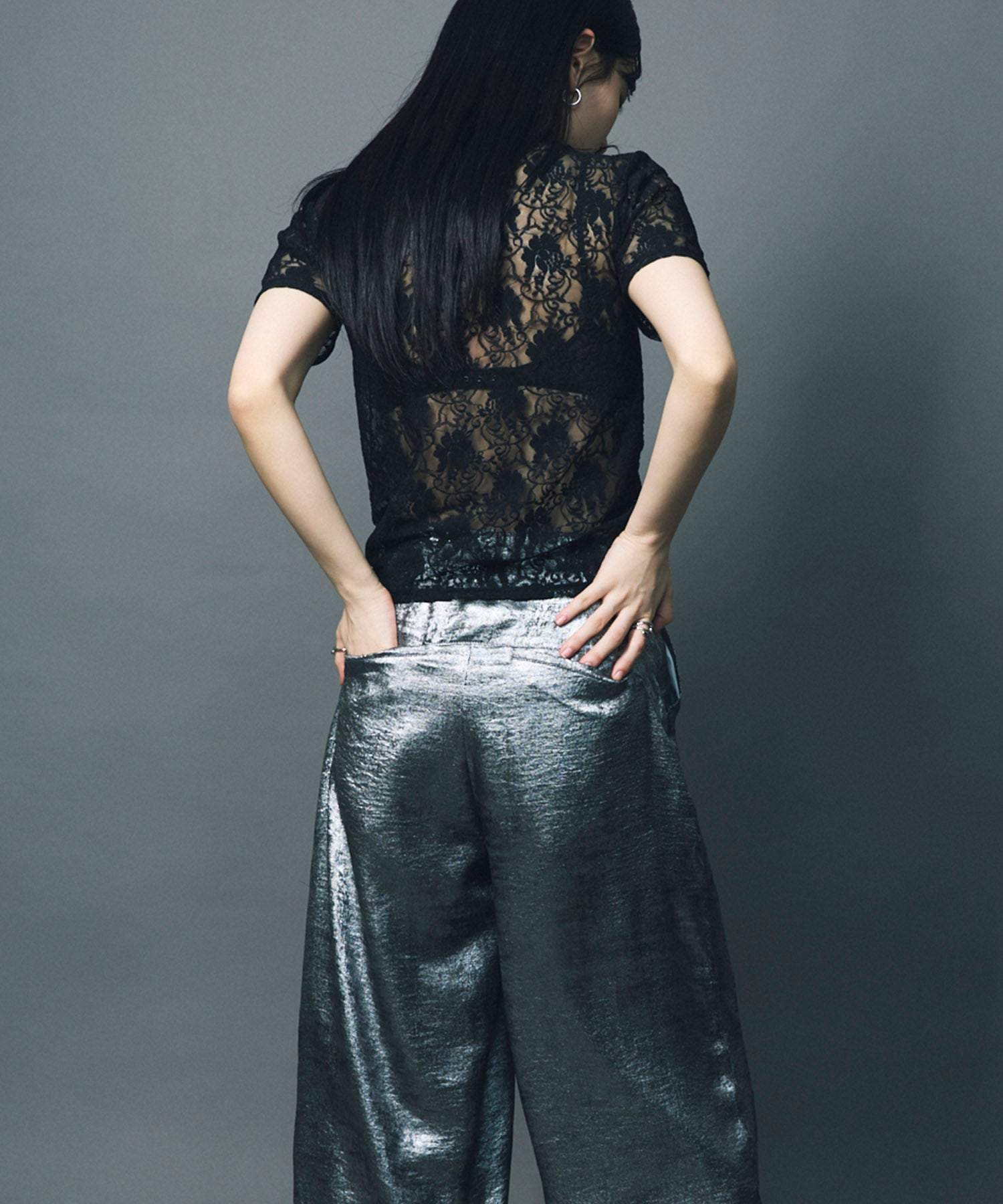 LACE SHIRRING TOPS / BLACK – led-tokyo│レッドトーキョー