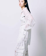 SHEER OVER SIZE SHIRT / WHITE