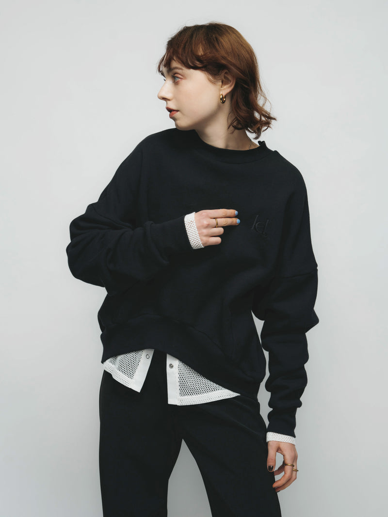 BACK RIB SHORT PULLOVER 'fifth / BLACK