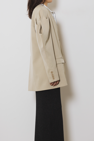 POINTY SHOULDER LOOSE JACKET / BEIGE