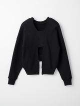 BACK RIB SHORT PULLOVER 'fifth / BLACK
