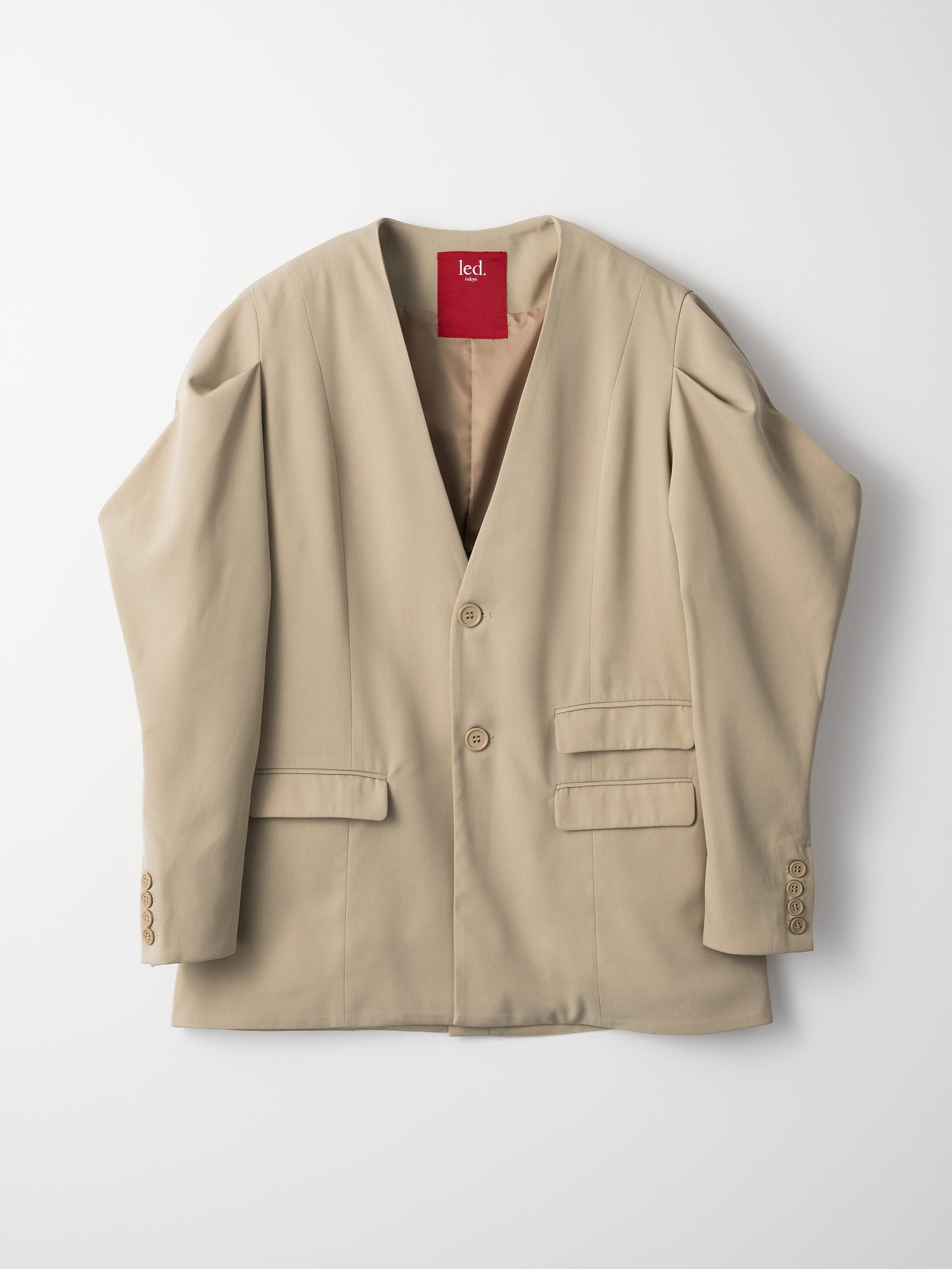 POINTY SHOULDER LOOSE JACKET / BEIGE